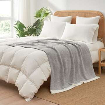 Snuggle Sac Grey Throw Blanket Reversible Soft Cozy Luxurious