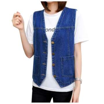 Ladyful Women's Sleeveless Denim Vest for Stylish Layering