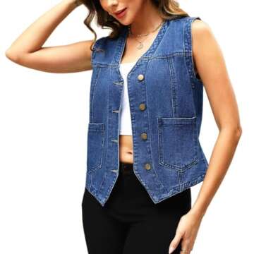 Elegant Ladyful Women's Sleeveless Denim Vest for All Ages