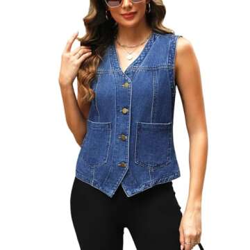 Elegant Ladyful Women's Sleeveless Denim Vest for All Ages