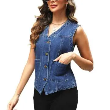 Elegant Ladyful Women's Sleeveless Denim Vest for All Ages