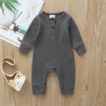 Kuriozud Baby Boy Girl Button Romper - Comfortable & Stylish