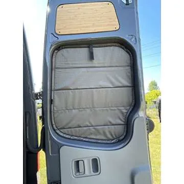 VanEssential Insulated Magnetic Blackout Rear Door Window Covers (Pair) Designed for Mercedes-Benz NCV3 (Van Years 2007 to 2018) - Olive Gray