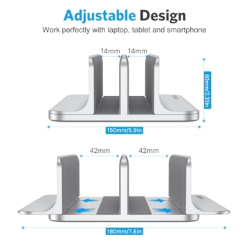 Vertical Laptop Stand for Double Desk Use | OMOTON