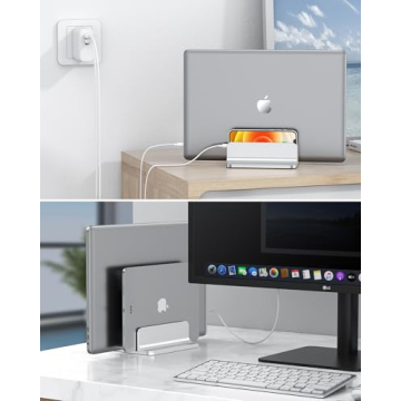 Vertical Laptop Stand for Double Desk Use | OMOTON