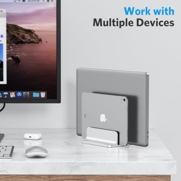 Vertical Laptop Stand for Double Desk Use | OMOTON