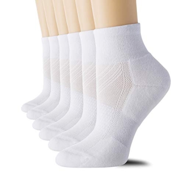 CelerSport 6 Pack Women's Ankle Socks - Breathable Athletic Socks with Cushion