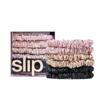 Slip Silk Skinnie Scrunchies Set – 6 Luxurious Hair Ties