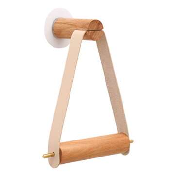 Amerla Boho Vintage Wooden Toilet Paper Holder - Rustic Chic Accessory