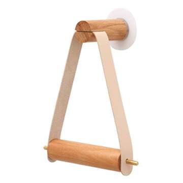 Amerla Boho Vintage Wooden Toilet Paper Holder for Bathroom