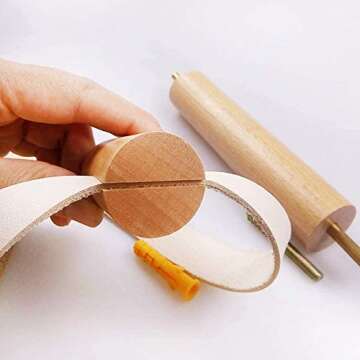 Amerla Boho Vintage Wooden Toilet Paper Holder for Bathroom