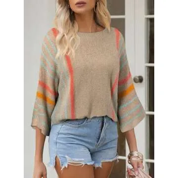 Dokotoo Lightweight Color Block Sweater for Women