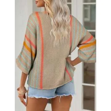Dokotoo Lightweight Color Block Sweater for Women