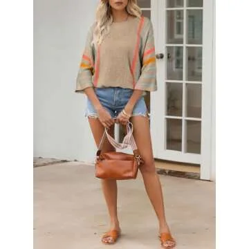 Dokotoo Lightweight Color Block Sweater for Women