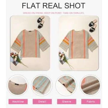 Dokotoo Lightweight Color Block Sweater for Women