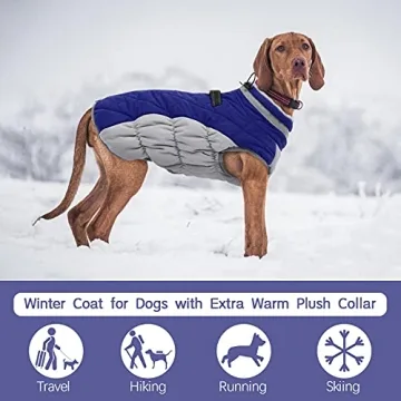 FUAMEY Waterproof Dog Coat with Built-in Harness