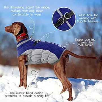 FUAMEY Waterproof Dog Coat with Built-in Harness