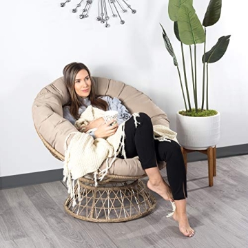 Stylish Milliard Wicker Papasan Chair for Indoor Outdoor Comfort