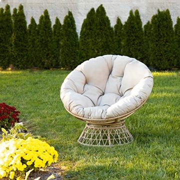 Stylish Milliard Wicker Papasan Chair for Indoor Outdoor Comfort