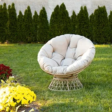 Stylish Milliard Wicker Papasan Chair for Indoor Outdoor Comfort