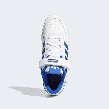 adidas Men's Forum Low Sneaker, White/White/Team Royal Blue, 10.5