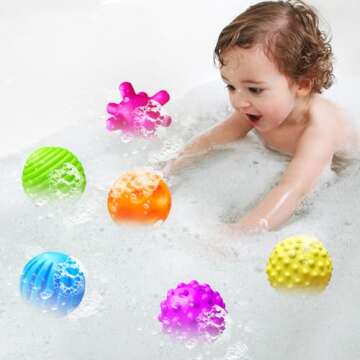 Ynanimery 6 Pack Sensory Balls for Toddlers 1-3, Sensory Baby Toys 6-12 Months, Infant Squeeze Sensory Toys Soft Multi Ball Set Gifts with Bright Color Textured