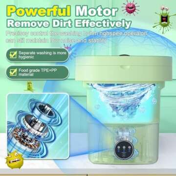 Portable Mini Washing Machine with 11L Capacity and 3 Modes