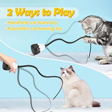 Petcronies Cat Toys for Indoor Cats, Electronic Interactive Cat Toys, Automatic Silicone Tail Teaser...