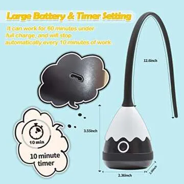 Petcronies Cat Toys for Indoor Cats, Electronic Interactive Cat Toys, Automatic Silicone Tail Teaser Toy 2 in 1 Cat Wand Toy, Rechargeable Exercise Toy for Kitten-Black