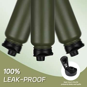 HASLE OUTFITTERS 32 oz Insulated Water Bottle with Lids