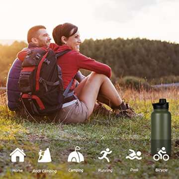 HASLE OUTFITTERS 32 oz Insulated Water Bottle with Lids