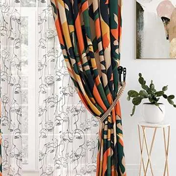 Sumnacon Set of 2 Metal Decorative Curtain Holdbacks, Wall Mounted Window Drapery Tiebacks for Bedroom, Livingroom, Office Come with Screws, Black