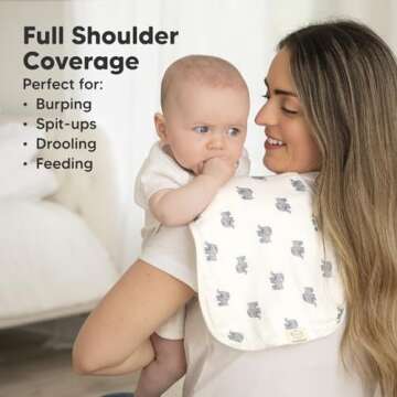 5-Pack Muslin Burp Cloths for Baby Boys and Girls - Super Absorbent Baby Burp Cloth, Viscose Derived from Bamboo Cotton Baby Washcloths, Burp Rags, Large Neutral Burp Clothes for Newborn (The Wild)