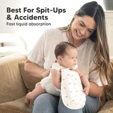 5-Pack Muslin Burp Cloths for Baby Boys and Girls - Super Absorbent Baby Burp Cloth, Viscose Derived from Bamboo Cotton Baby Washcloths, Burp Rags, Large Neutral Burp Clothes for Newborn (The Wild)