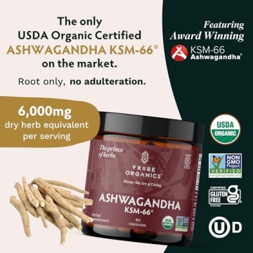 TRIBE ORGANICS KSM 66 Ashwagandha - Pure Organic Supplement