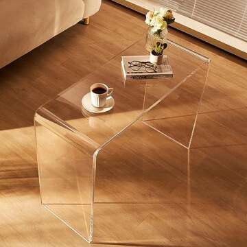 VEVOR Acrylic Console Table, Clear Acrylic End Table, Transparent Acrylic Side Table 38.2x15x29.3 in...
