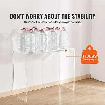 VEVOR Acrylic Console Table, Clear Acrylic End Table, Transparent Acrylic Side Table 38.2x15x29.3 inch, for Foyer, Living Room, Dining Room