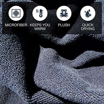 Ho Stevie! Surf Poncho - Warm and Soft - Easily Change in/Out of Wetsuit Without Towel Falling Down (Black)