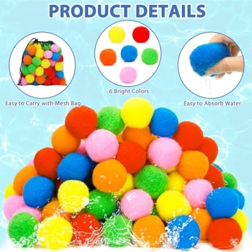 Homiar 50 PCS Reusable Water Balls for Summer Fun