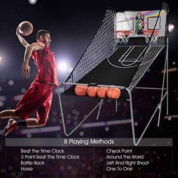 Giantex 8 Game Indoor Basketball Arcade for Family Fun