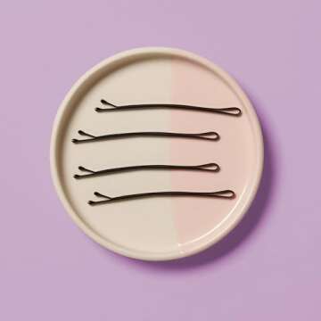 Diane 3” Curved Black Bobby Pins for Women, Girls, Salon, Hairdressing, Rollers, Long and Thick Hair, Large Flat Hair Pins with Ball Tips for Securing Updos, Flyaways, 40 Count