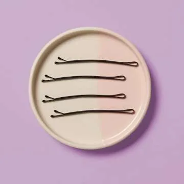 Diane 3” Curved Black Bobby Pins for Women, Girls, Salon, Hairdressing, Rollers, Long and Thick Hair, Large Flat Hair Pins with Ball Tips for Securing Updos, Flyaways, 40 Count