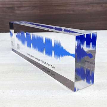 Artblox Soundwave Art With Scannable Qr Code Any Video Voice Recording Baby Heartbeat Or Song To Acrylic Glass Spotify Plaque Cool Mothers Day Customized Gifts For Wife Girlfriend Sound Card