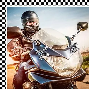 Cunno 3 Rolls Black Grosgrain Ribbon White Checkered Printed Ribbon Racing Car Theme Printed Checkered Plaid Buffalo for DIY Crafts Wreath Party, 0.4, 0.87, 1.5 Inch Wide, 15 Yard