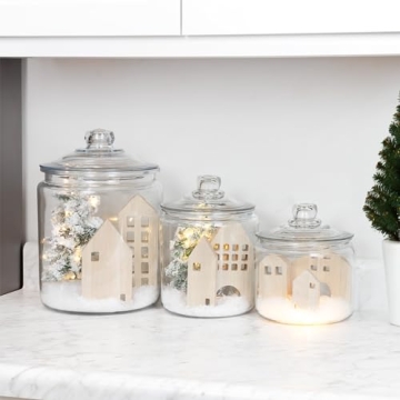 Charming Wooden House Set for Holiday Decor (Set of 7)