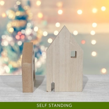 Charming Wooden House Set for Holiday Decor (Set of 7)