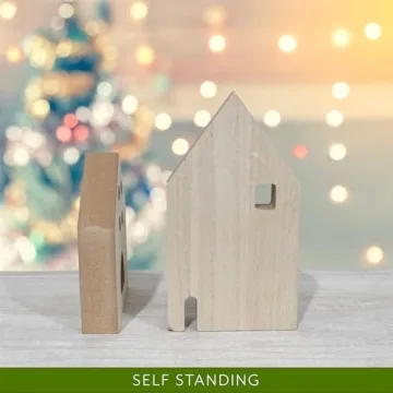 Charming Wooden House Set for Holiday Decor (Set of 7)
