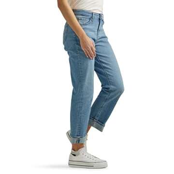 Lee Women's Mid Rise Boyfriend Jeans - Classic, Comfortable Fit