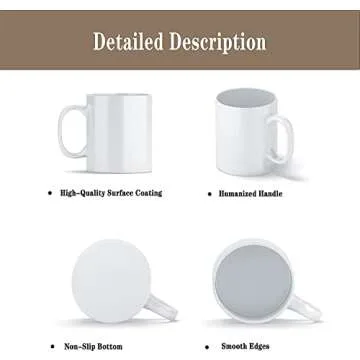 TANGLONG Sublimation Mugs 15 oz, Sublimation Blanks, Bulk Coffee Mugs,White Cups for Coffee,Latte, Soup, Milk, Hot Cocoa Set of 12