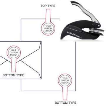 Address Embosser Seal Stamp Personalized Customized Monogram Wedding Invitiations 1 x 5/8" (Design 7...